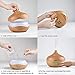 RENPHO 300ml Cool Mist Humidifier,Aromatherapy Diffuser,Ultrasonic Aroma Essential Oil Diffuser for Office Home Bedroom,Waterless Auto Shut-Off and 7 Color LED Lights Changing - Wood Grain