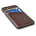 Dockem Wallet Case for iPhone 8 and iPhone 7 - Minimalist Vintage Synthetic Leather Card Case, Ultra Slim Professional Executive Snap On Cover with 2 Card Holder Slots [Brown]
