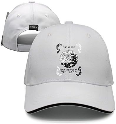 Maloery Rorry Flat Bill Hat Dungeons and Dragons Yin Yang Good and Evil Bump Baseball Cap for Unisex