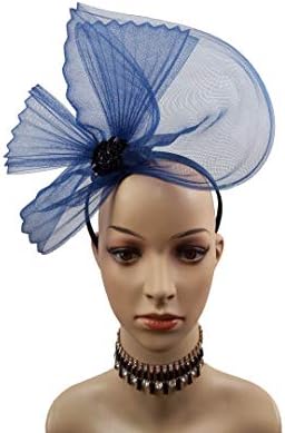 ABPF Horsehair Folds Fabric Flower Fascinator Headband Hats Wedding Church Hat