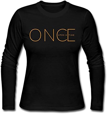 Women Once Upon A Time Logo Custom 100% Cotton Size M Color Black Long T-Shirt By Mjensen