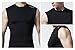 TSLA Men's Sleeveless Workout Shirts, Dry Fit Running Compression Cutoff Shirts, Athletic Training Tank Top, Round Neck Top Black, Large