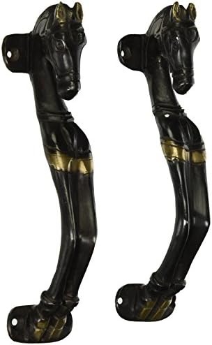 A Pair of Blackbeautiful Horse Door Handles Pulls Old Home Decor