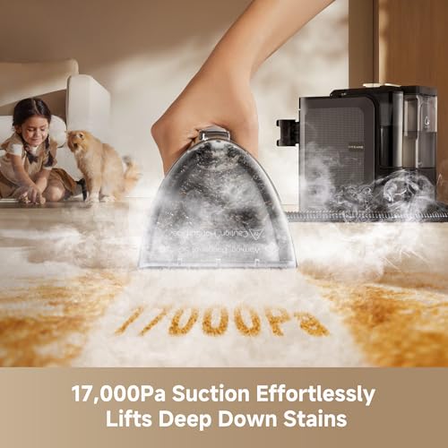 DREAME N20 Steam Portable Carpet Cleaner with Steam & Hot Water Wash, Upholstery Cleaner Machine with Auto-Mix Solution, 17Kpa Powerful Suction, Spot Cleaner for Carpet, Couch, Furniture, Pets, Cars