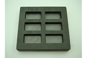 MAKE YOUR OWN GOLD BARS 2 oz x 6 High Density Graphite Mold Gold Bar-1 oz Silver 6-Cavities Scrap Copper Made in The USA