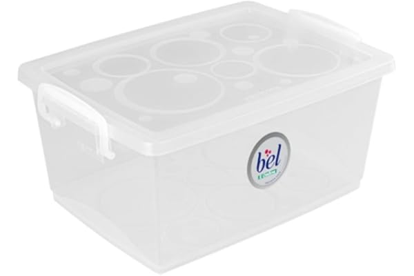 Ordene - Caixa Organizadora de 4 Litros com Travas, Cor Cristal, Linha Bel, Ordene