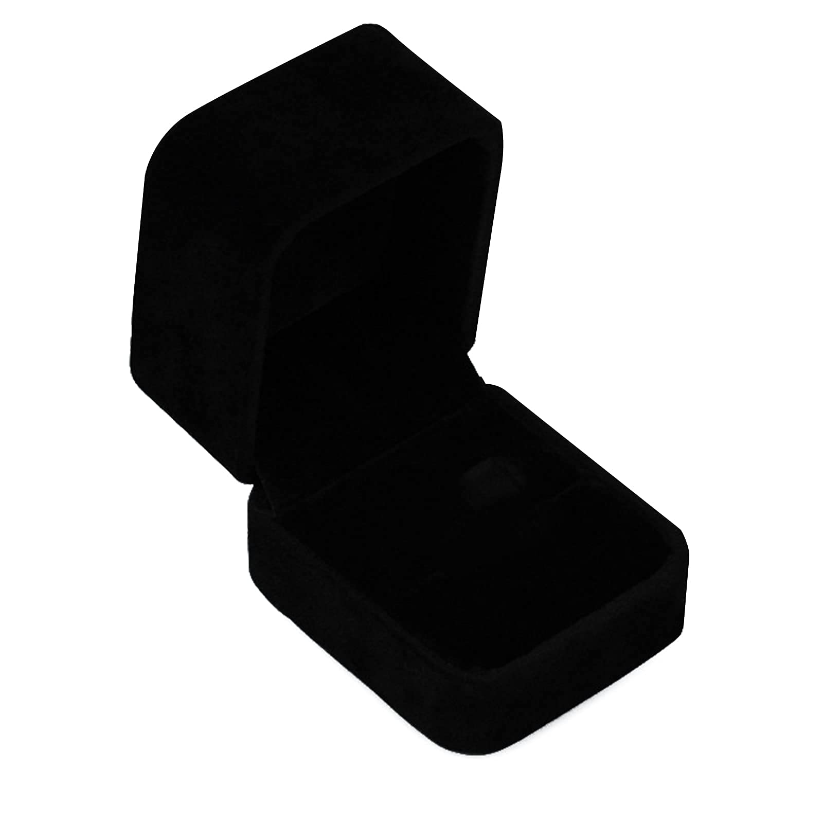 YuZhou Velvet Ring Box Small Black Engagement Cufflink Earring Brooch Jewelry Gift Box Storage Case Organizer for Men Proposal Wedding Day Bridal Ceremony Women
