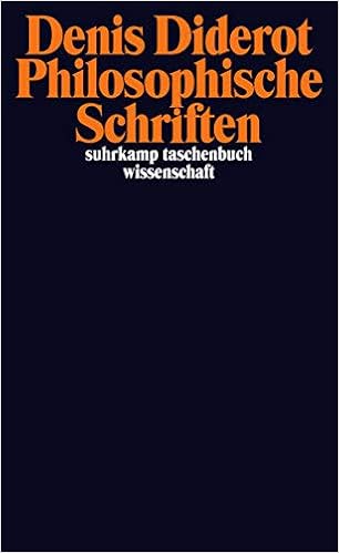 Philosophische Schriften Suhrkamp Taschenbuch Wissenschaft Amazon De Becker Alexander Diderot Denis Bucher