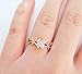 14K CZ Stones Clover on a Twisted Vine Ring - Rose Gold / White Gold Plated