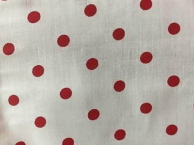 White Red Small Polka Dot Poly Cotton Fabric - Sold By The Yard - 58" / 59"