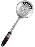 IndiaBigShop Stainless Steel Jhara Round Turner, Skimmer/turner Laddle, Spatula Easily Slides Food - Size 13.5 X 4 Inch