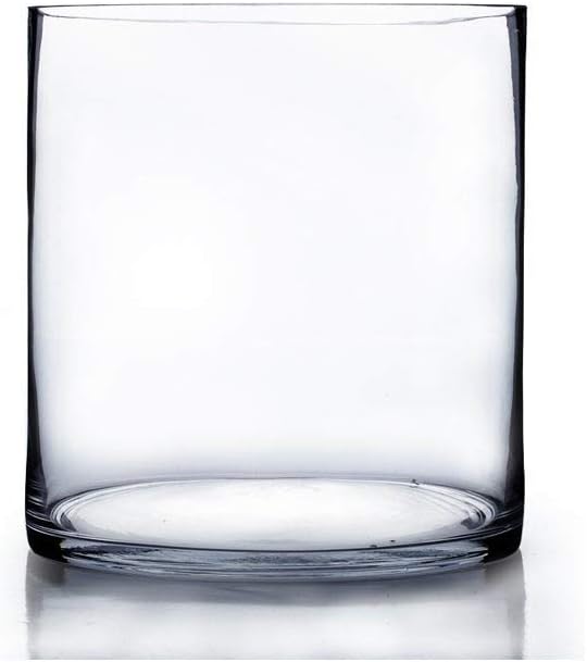 WGV Clear Cylinder Glass Vase, 8 by 10-Inch