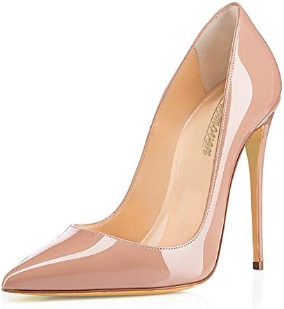 MODEMOVEN Women's Pointy Toe High Heels Slip On Stilettos Large Size Wedding Party Evening Pumps Shoes