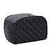 Quilted Toaster Cover 2 Slice, Universal Size Microwave Oven Dustproof Cover, Women Gift (Black)