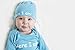 Baby Be Mine Newborn Gown and Hat Set (Newborn 0-3 Months, Aqua Blue Here I Am)