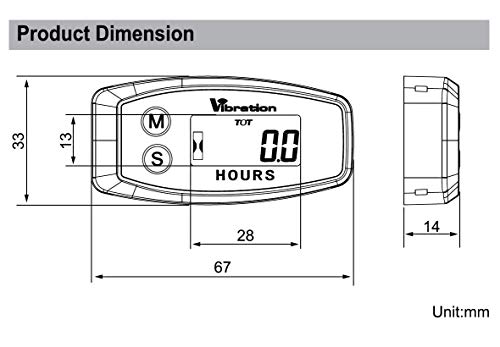 JR-015B Vibration Activated Hour Meter Dirtbike Hour Meter Wireless