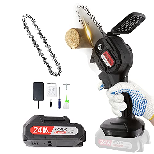 Mini Chainsaw, 4 Inch Handheld Chainsaw Mini Chainsaw Cordless Portable