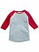 RABBIT SKINS Toddler Fine Jersey Raglan 3/4 Sleeve Baseball Tee, Vintage Heather/Vintage Red, 2T