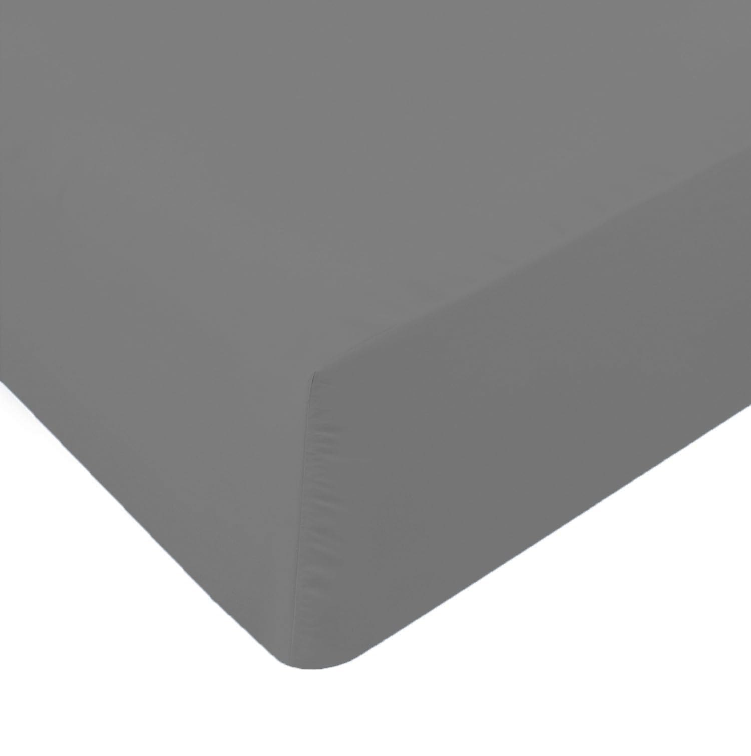 Comfy Nights King Fitted Sheet MicroFibre Plain Dyed Easy Care Soft Brushed Micorfiber Fitted Sheet (Charcoal, King) — image 1