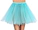 YoungLove Women 3 Layered Tulle Ballerina Running Tutu Skirt, Teal Green