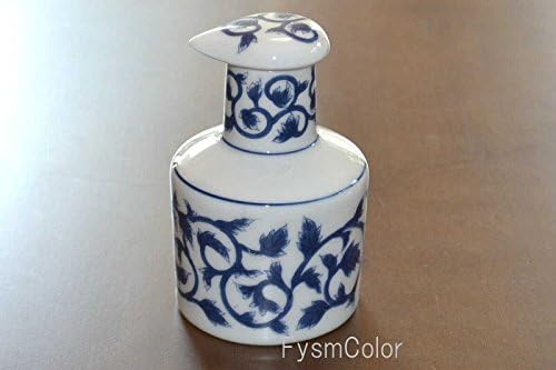 Hasami pottery Japanese soy sauce pot Karakusa blue2 from JAPAN
