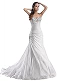 GEORGE BRIDE Sweetheart Neckline Taffeta Wedding Dress With Beaded Bodice Size 12 White