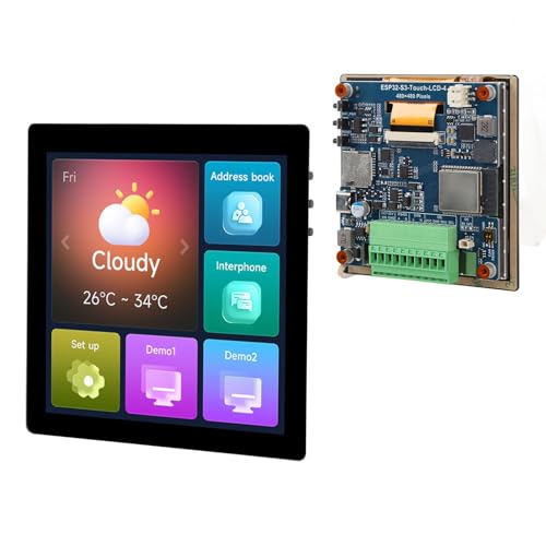 ESP32-S3 Development Board, 4 Inch Multi Touch LCD Screen with 480x480 Resolution 65K Colors BLE5 Capacitive Touch Display Supports CAN RS485 I2C Interfaces