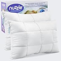 Nuzzle Pillows Standard Size Set of 2 Cooling Adjustable Pillows for Side Sleepers, Luxury Hotel Collection Bed Pillows – Best Adjust Height Soft Firm Pillows for Back, Stomach and Side Sleepers