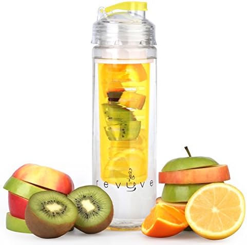 Infuser Water Bottle 23.6 Ounce - For Infused Hydration - BPA Free, Tritan Plastic, Fruit Infusion (Yellow - Tritan Plastic)