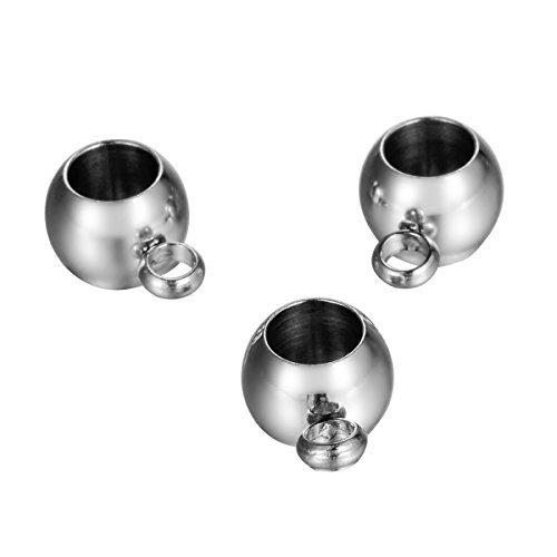 HOUSWEETY Stainless Steel Connectors Bails Beads Fit Charm European Spacer Charms Beads 10pcs