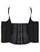 Burvogue Women's Clip&Zip Latex Corset Vest Body Shaper (X-Large, Black)