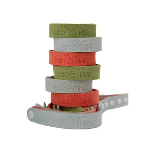 Magic Things - Natural Mosquito Repellent Bracelet with Citronella - Multi-color 6 Pack