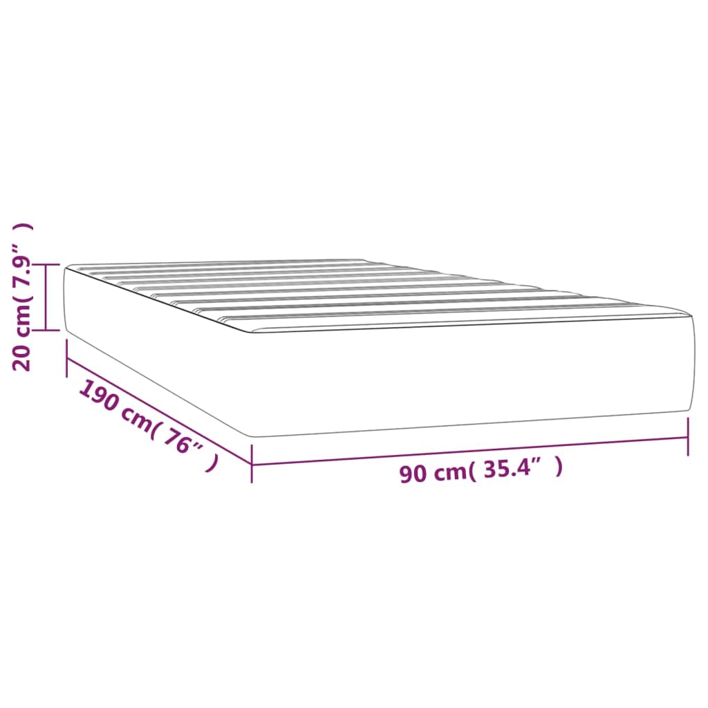 vidaXL Taschenfederkernmatratze Mittel Matratze Bett Matratzen Taschenfederkern Federkernmatratze Schaumstoffmatratze Rosa 90x190x20cm Samt 3