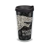 Tervis 1243477 HBO Game of Thrones - House Stark Insulated Travel Tumbler with Wrap & Lid, 16 oz - Tritan, Clear