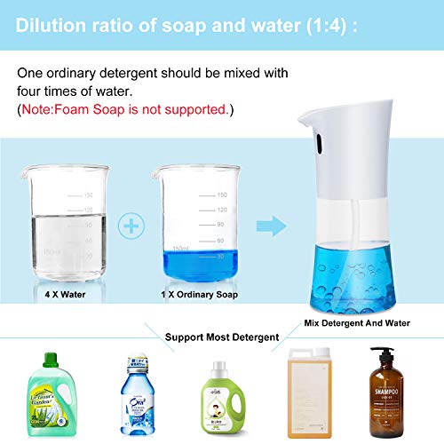 FamBrow Automatic Soap Dispenser, 500ml Touchless Alcohol Sprayer Dispenser, Automatic Hand Sanitizer Dispenser with Infrared Motion Sensor Suitable for Home Hospital School Office Hotel (White)