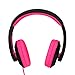 rockpapa Comfort Kids Headphones for School, Lightweight Childrens Boys Girls Teens Over-Ear Headphones Wired 3.5mm for CD DVD Player Tablet Phone Travel Black/Pink