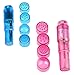 Finever Pocket Mini Massager Toys Personsal Pleasure Tool 4 Heads (Blue Pink)