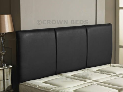 CROWNBEDSUK QUALITY FAUX LEATHER ALTON HEADBOARD IN 2ft6,3ft,4ft,4ft6,5ft,6ft NEW!!!!! (2FT6 SMALL SINGLE, BLACK)
