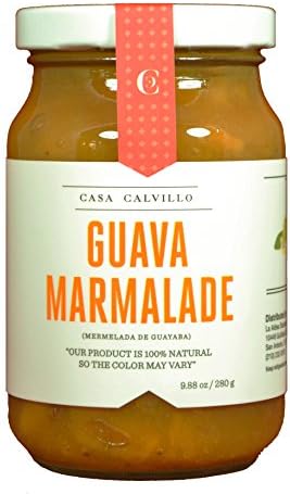GUAVA MARMALADE / JAM with fruit chunks "Casa Calvillo" 9.88 oz High Vitamin C Source! Product from Mexico, Natural, Non GMO, Gluten Free, Vegan.