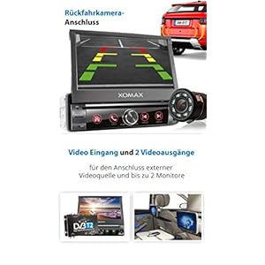 XOMAX XM-D761 Autoradio con mirrorlink, vivavoce bluetooth, schermo touch screen 7 pollici / 18 cm, RDS, DVD/CD, USB, SD… - immagine 7