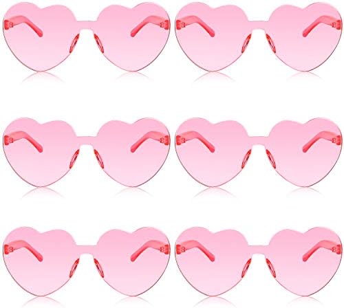 6 Pairs Valentines Heart Sunglasses
