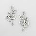 LolliBeads (TM Vintage Antiqued Silver Tone Sideways Leaf Branches Charm Pendant Bracelet Connector - 20 Pcs