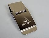 Money Clip with Alphabet Monogram, Polished Stainless Steel.