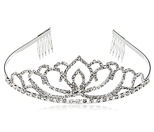 Wedding Tiara Rhinestones Crystal Bridal Headband Pageant Crown Hair Hoop Combs