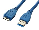 Superspeed USB 3.0 Type A Male to Micro B Male 24/28AWG Cable (1 Feet, Blue) Free Shipping