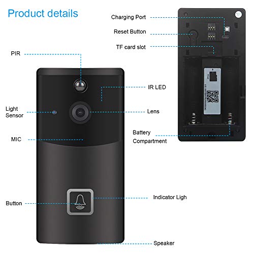 5 Doorbell+Security+166+Degree+Detection+Wireless