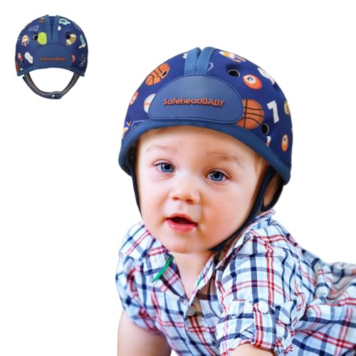 SafeheadBABY Award-Winning Infant Safety Helmet Baby Helmet for Crawling Walking Ultra-Lightweight Baby Head Protector Expandable and Breathable Toddler Head Protection Helmets - Sporty Blue