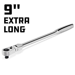 Powerbuilt 1/4 Inch Drive Flex Head Ratchet, 9 Inch