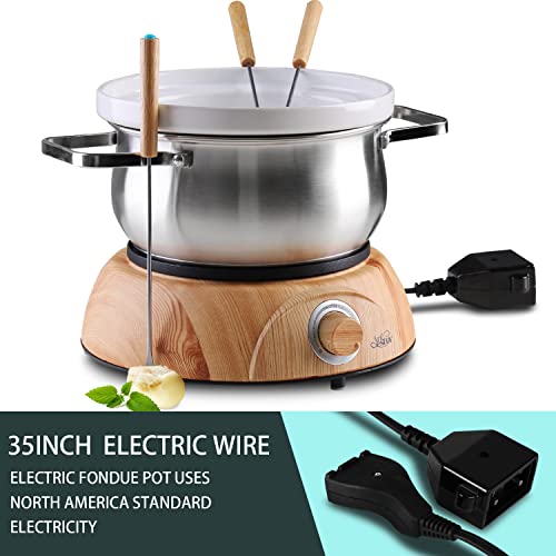 Artestia 1QT Chocolate Melting Pot Electric 2.6 QT Wood Pattern Base