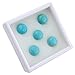 BEADNOVA 5 Pcs 12mm Turquoise Beads Semiprecious Stone Gemstone Round Flat-Back Cabochons Beads Fashion Jewelry Beads Findings Set With Free Jewelry Packing Box